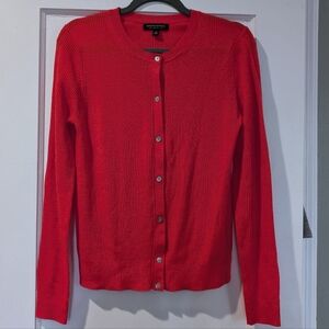 Beautiful Banana Republic 100% Merino Ribbed Pointelle Cardigan - Like New!